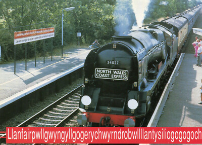 Karte WALES WALES LAND Zug North Wales Coast Express Nr. 34027 am Bahnhof