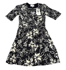NEW ba&sh Soma Floral Button Front Short Sleeve Mini Dress Black/White Size 1