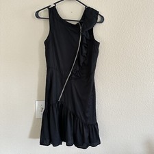 Marc by Marc Jacobs Black Sleeveless Zip Dress with Ruffle Size 0 Old Money Prep