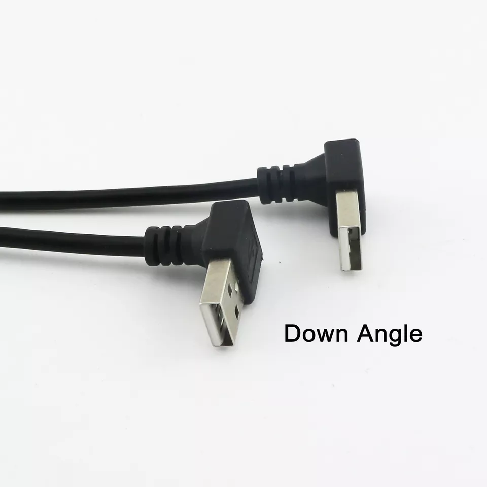 1pc USB 2.0 Type A Male to USB 2.0 A Male Down Angle Extension Short Cable 25cm - Image 2 of 4