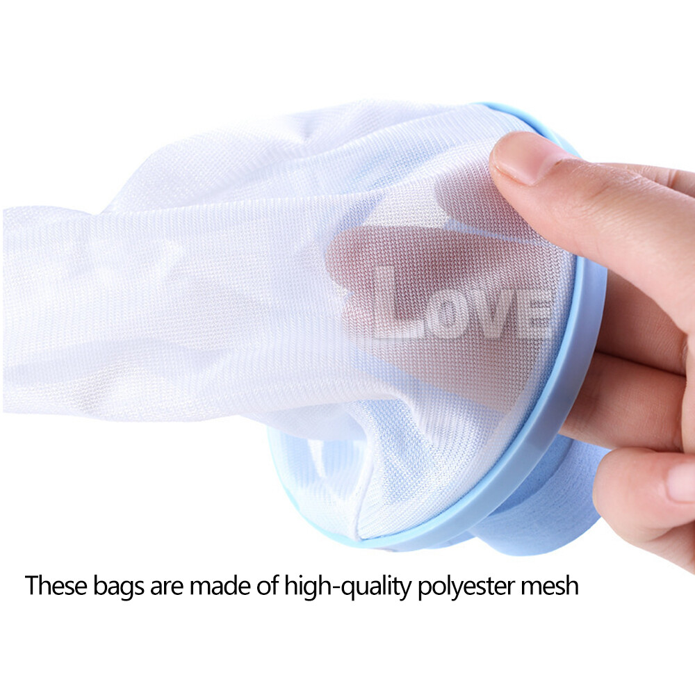 4x Washing Machine Filter Bag Floating Lint Hair Catcher Mesh Pouch