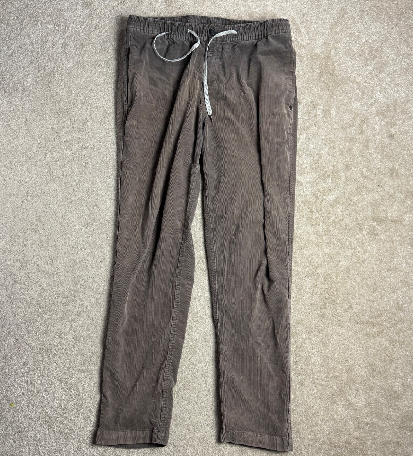 Vuori Mens Stretch Corduroy Jogger Pants Drawstring Comfort Fit Large Brown