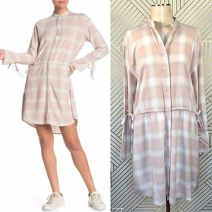 pink check shirt dress