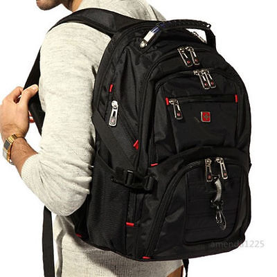 Men Women Swiss Wateproof Laptop Backpack Computer Notebook School Travel Bag 
