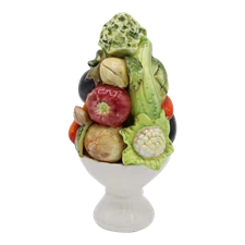 Vintage Italian Ceramic Fruit and Vegetable Topiary