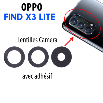 Lentille (lens) Caméra Arrière Noire Pour Oppo Find X3 Lite - Neuf