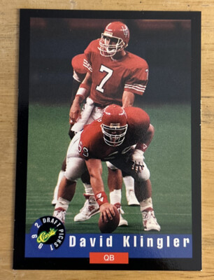 1992 Classic Draft Picks Promo David Klingler Football Rookie Card RC 2 Bengals