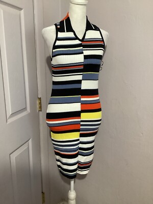 Rag & Bone Mason Rib Knit Multicolor Striped Bodycon Mini Dress Sleeveless  XS | eBay
