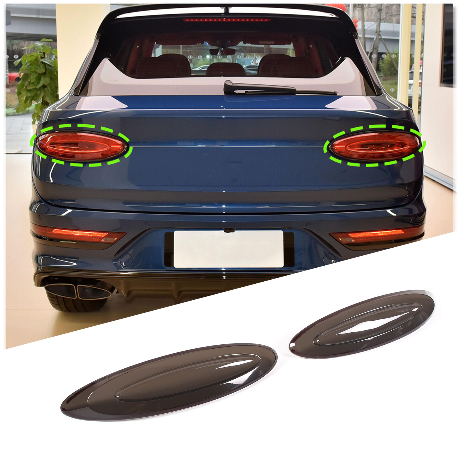 ABS Smoked Black Rear Tail Light Lamp Cover For Bentley Bentayga 2021-2023 US