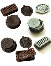 1/35 Scale Realistic Miniature Grates and Manhole Covers for Dioramas and Model