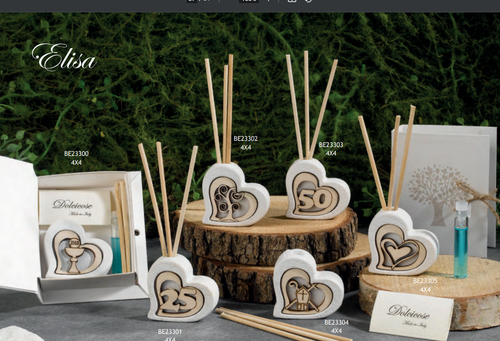 Bomboniera Profumatore Per Ambiente In Vetro Con Tappo In Legno - 25° Anniversario Di Matrimonio, Con Bacchette E 30 Ml Di Profumo, Made In Italy