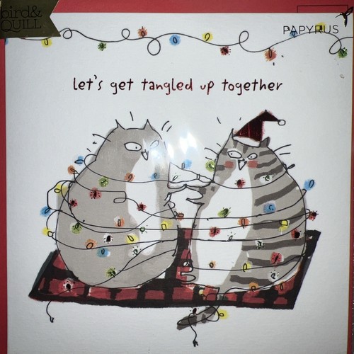 Papyrus (Bird & Quill) Adorable Small “Blank Inside” Christmas Card - Picture 3 of 5