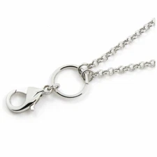 18" Stainless Steel Chain rolo necklace floating locket memory Silver Charm