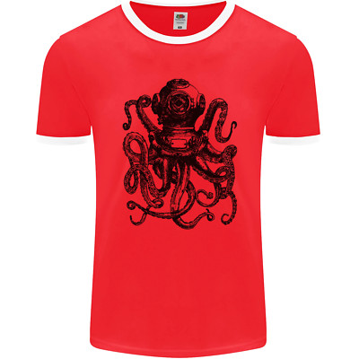 Scuba Octopus Diver Tauchen Herren Ringer T-Shirt FotL