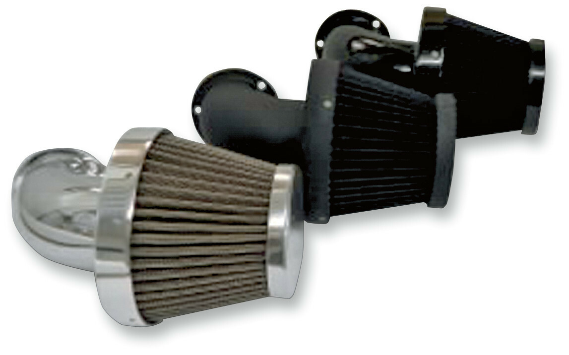 D&M Cycle DM540BKBK Black Heavy Hitter Black Stainless Steel Filter