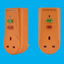 13A Circuit Breaker RCD Adaptor, 3 Pin UK Plug, Trips Within 40 Milliseconds