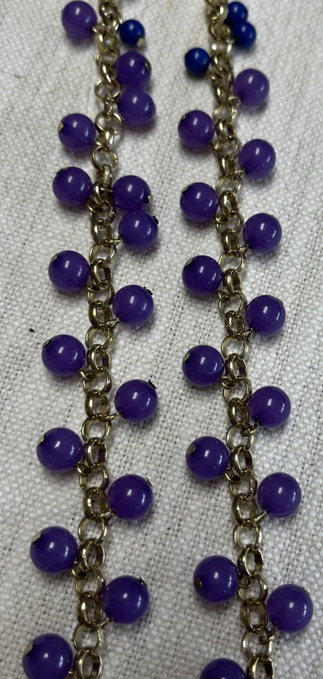 COLDWATER CREEK ожерелье люцит как лаванда фиолетовый синий бисер 17" - Изображение 2 из 4