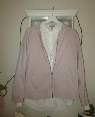 L 42 M 38 40 Street One Cecil Blouson Jacke Glitzer rosa Boho BLOGGER Shabby