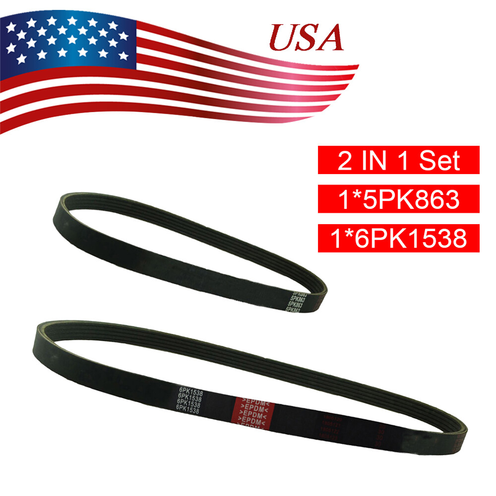 FOR BMW SERPENTINE Set AC Air Conditioning Alternator Steering Pump Drive Belt