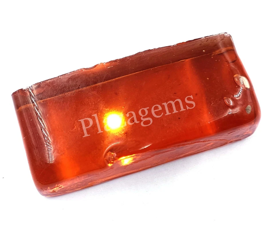 橙色锆石片粗糙宝石透明粗糙 1136 克拉 EGL 天然 4DAN — 第 3/4 张图片