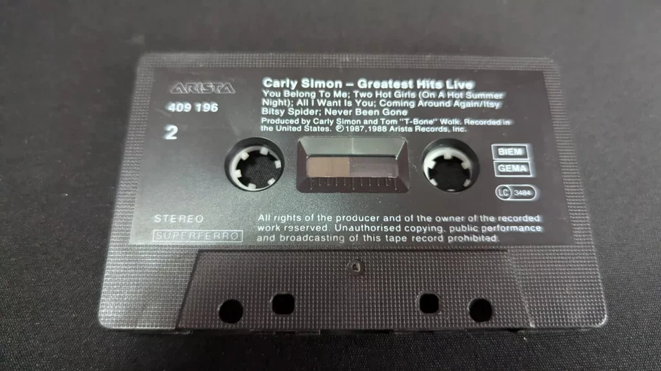 Carly Simon – Greatest Hits Live  Cassette Album - Image 2 of 4