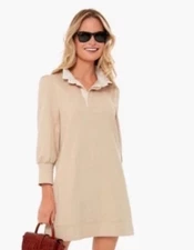 Pomander Place By Tuckernuck Charlotte French Terry Dress Beige Old Money Sz S