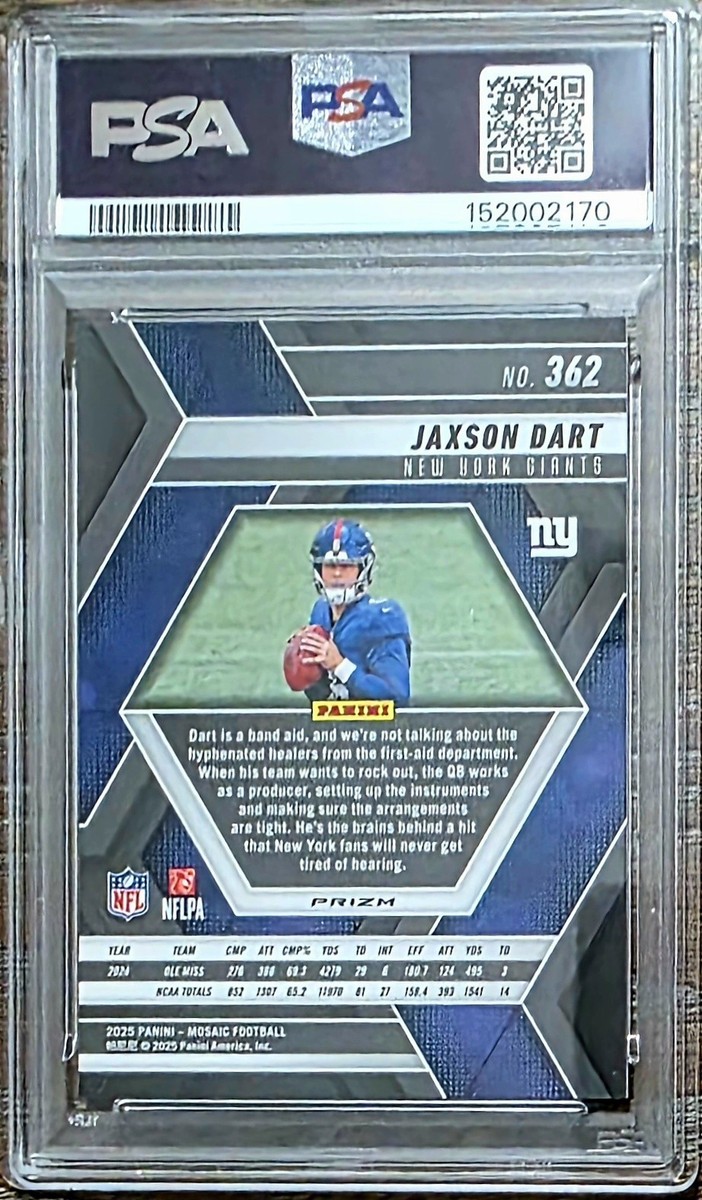 2025 Panini Mosaic - Rookies Jaxson Dart #362 Reactive Purple