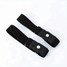 Set of 2 No Buckle Belts Jeans Pants Tightener Side Belts for Men Women