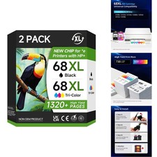 Onorigi 68XL Black/Color Combo Pack for HP68 68e Envy 6155e 6100e 6152e
