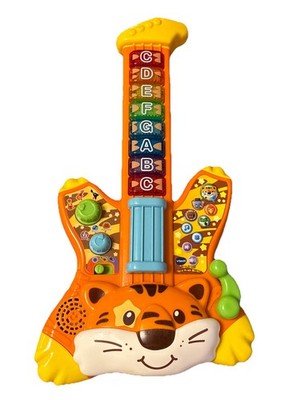 VTech Guitar Toy Zoo Jamz Tiger Rock Electronic Light Up Musical Toy TESTED