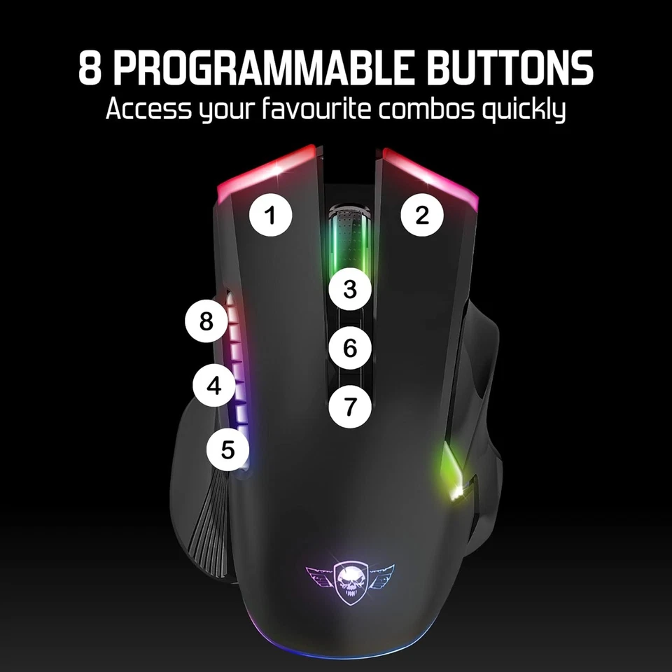 SPIRIT OF GAMER - Wireless Gaming Mouse Rechargeable Elite M70 - 8 Programmable  - Image 3 of 4