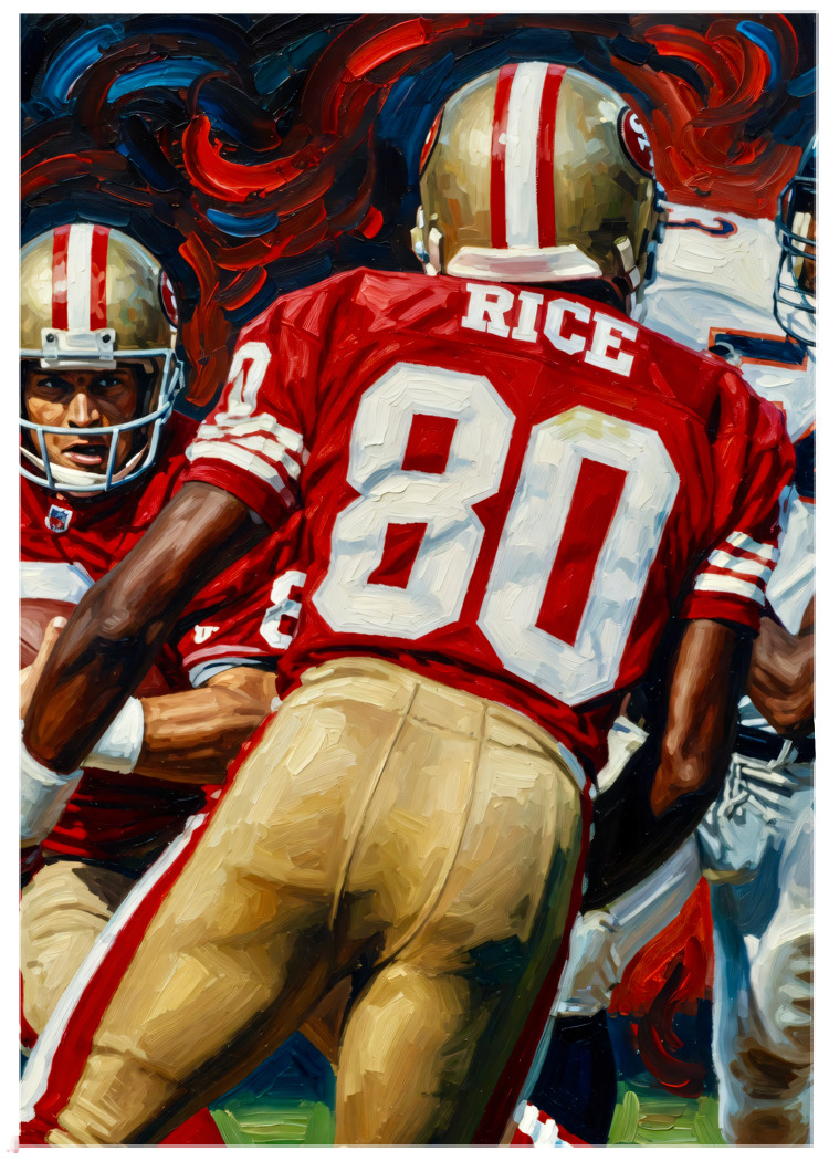 JERRY RICE * San Francisco 49ers * Illustrated Art Card * Junk Journal * ACEO