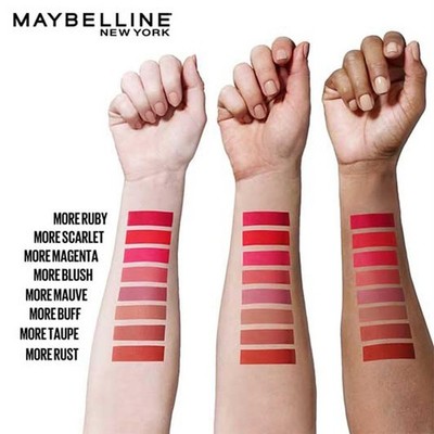Maybelline New York Lippenstift, mattes Finish, angereichert mit Jojobaöl,...