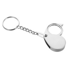 Silver Foldable Magnifying Glass for Reading Durable Glass Lens with Keychain