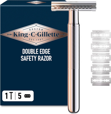 King C. Gillette Rasierhobel Für Männer Mit Sicherer Doppel-Schneidekante, Metal