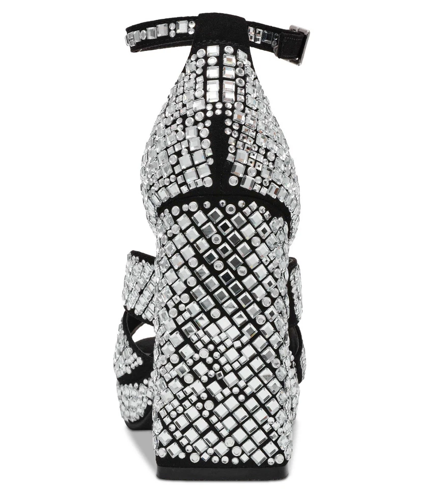 New.! Wild Pair Lydia’s Dress Rhinestones Platform Sandals Sz 8M Strap Gorgeous - Image 3 of 4