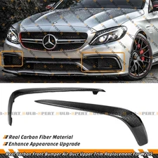 For 15-21 Benz W205 C63 AMG Carbon Fiber Front Bumper Air Duct Trim Replacement