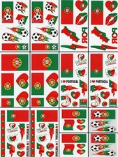 80PCS 2026 World Cup Stickers Temporary Tattoos,14Pack Portugal Soccer Blue