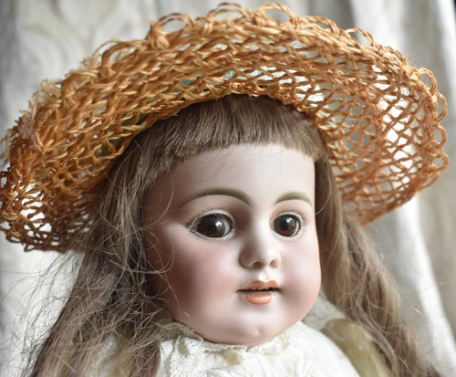 Poupée Ancienne Bisque 20cm - Tête Signée Alberta's Molds - Yeux Bleus - Porcelaine USA