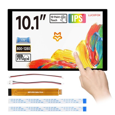 LUCKFOX 10.1″ DSI Touch Display Für Pi 5, Omni3576 & ESP32-P4 – IPS, 800x1280, 10-Punkt-Multitouch, 60Hz