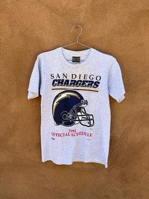 1994 San Diego Chargers Schedule T-shirt ash color reprint VK16359