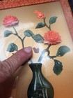 Vintage Pair Framed Blooming Glass Flowers Asian Wall Decor Made in Taiwan — photo 4