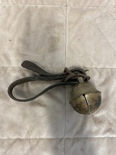 Brass Sleigh Bell, Swedish Style Bell - Christmas Bells - Vtg - Leather Strap