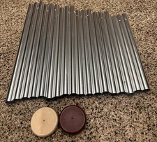 Set Of 18 Silver Wind Chime Tubes + Light/Dark Wood Clapper - DIY Project