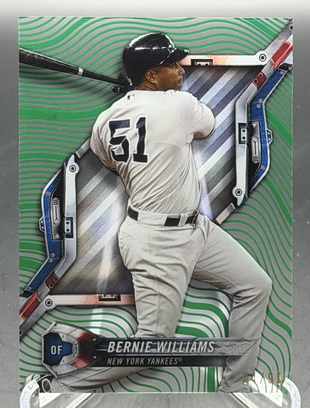2018 Topps High Tek #HT-BWI Bernie Williams Green Magma Diffractor #/99 Yankees