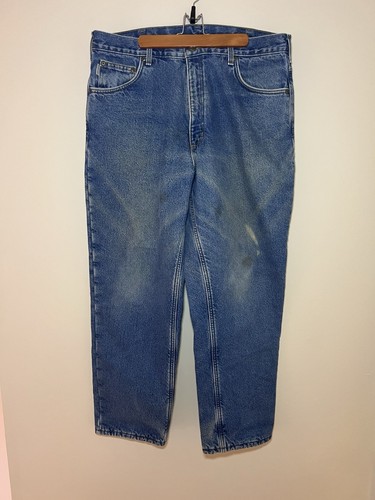 CARHARTT Jeans Mens 38X32 Fleece Lined Denim Work Pants Pre Owned - Picture 14 of 18