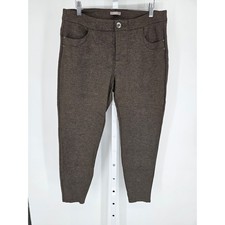 Maurices Womens Sz L Short Ankle Length Dress Pants Brown Pull On