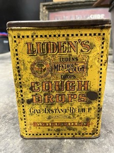 Vintage Luden's Menthol Cough Drops Advertising Tin