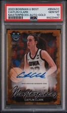 2023 BOWMAN UNIVERSITY BEST BOWMAN MASTERPIECES AUTOS CAITLIN CLARK 40/50 PSA 10