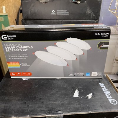 Commercial Electric Ultra Slim 6 in. Color Selectable Recessed LED Kit 4-Pack